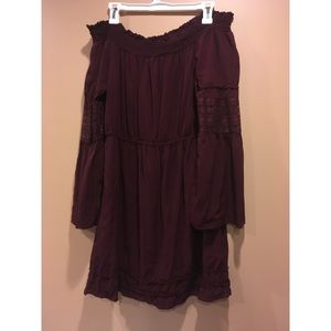 Forever 21 Maroon Off the shoulder dress